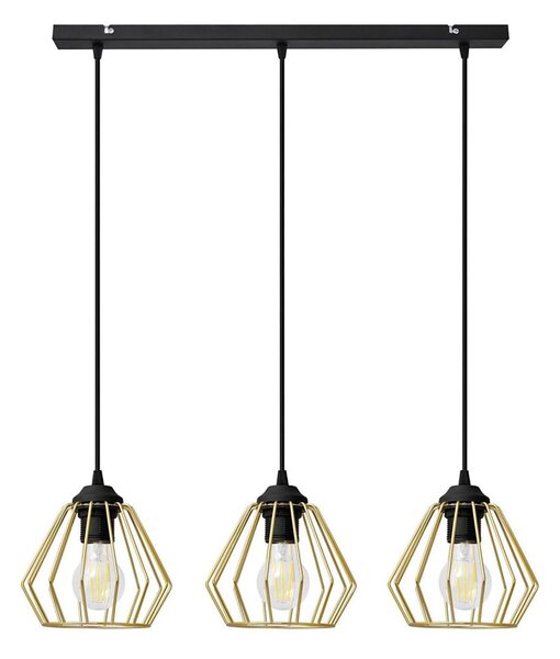 Lustr na lanku AGAT 3xE27/15W/230V zlatá/černá