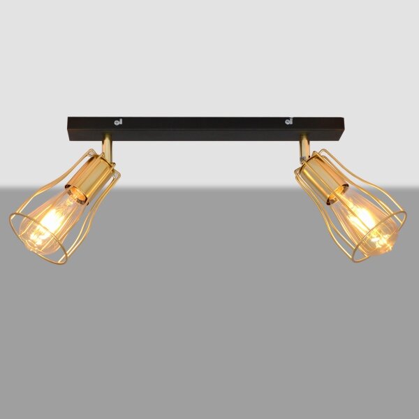 Bodové svítidlo TUBE 2xE27/15W/230V zlatá/černá