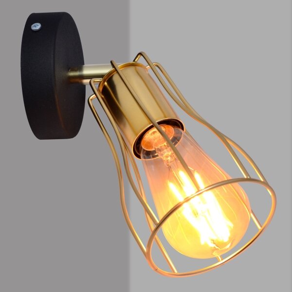 Nástěnné bodové svítidlo TUBE 1xE27/15W/230V zlatá/černá