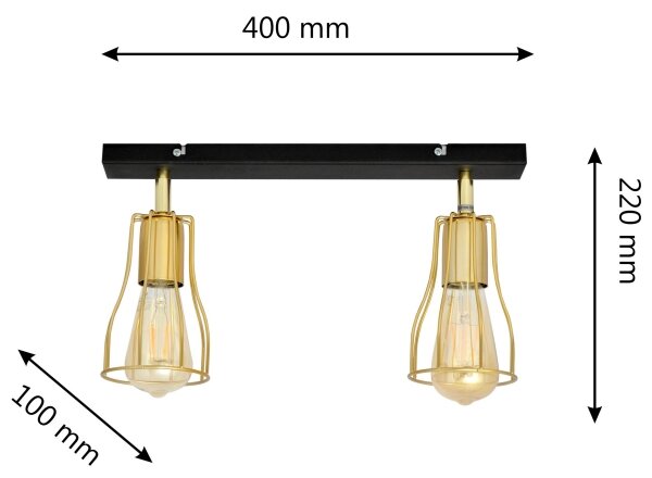 Bodové svítidlo TUBE 2xE27/15W/230V zlatá/černá
