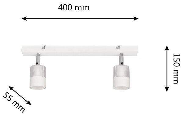 LED Bodové svítidlo TUBSSON 2xGU10/4,8W/230V bílá/lesklý chrom