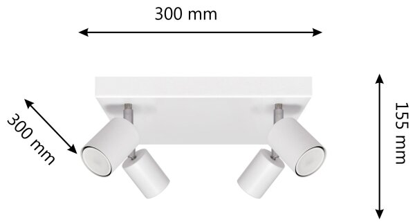 LED Bodové svítidlo TUNE 4xGU10/4,8W/230V bílá