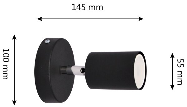 LED Nástěnné bodové svítidlo TUNE 1xGU10/4,8W/230V černá