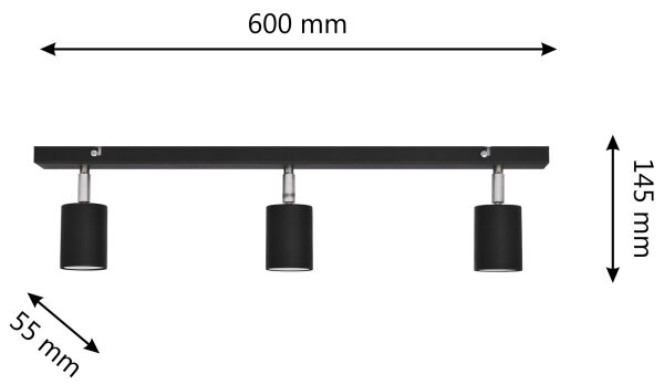 LED Bodové svítidlo TUNE 3xGU10/4,8W/230V černá