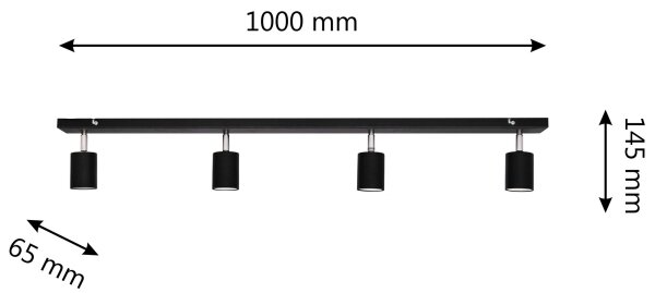 LED Bodové svítidlo TUNE 4xGU10/4,8W/230V černá