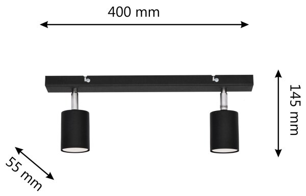 LED Bodové svítidlo TUNE 2xGU10/4,8W/230V černá