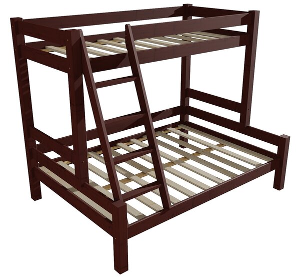 Vomaks Patrová postel s rozšířeným spodním lůžkem 8X8 06A Rozměr: 100/120 x 200 cm, Povrchová úprava: moření ořech