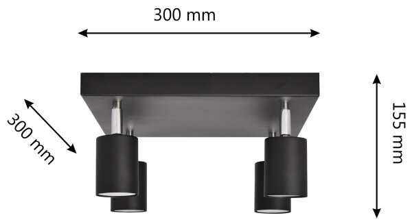 LED Bodové svítidlo TUNE 4xGU10/4,8W/230V černá