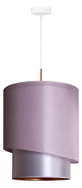 Duolla - Lustr na lanku PARIS 1xE27/15W/230V pr. 40 cm růžová/stříbrná/měděná
