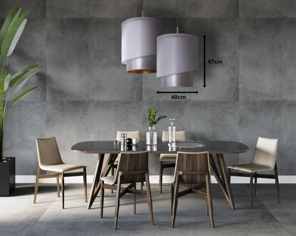 Duolla - Lustr na lanku PARIS 1xE27/15W/230V pr. 40 cm stříbrná/zlatá