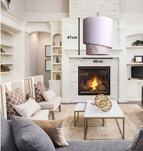 Duolla - Lustr na lanku PARIS 1xE27/15W/230V pr. 40 cm bílá/béžová