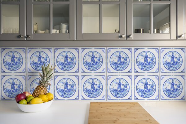 Vinylové obklady dlaždice Větrný mlýn ve stylu azulejos