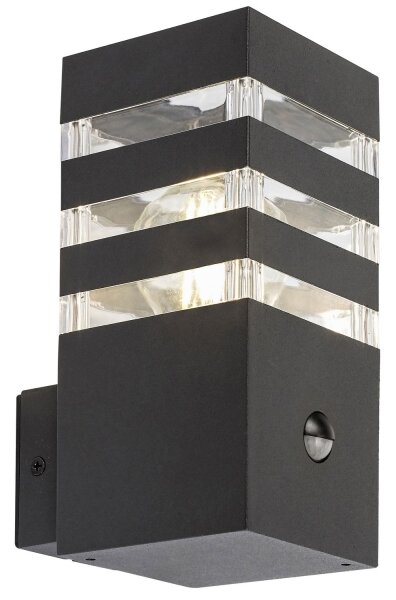 Rabalux 77025- Venkovní nástěnné svítidlo se senzorem ANKARA 1xE27/12W/230V IP44
