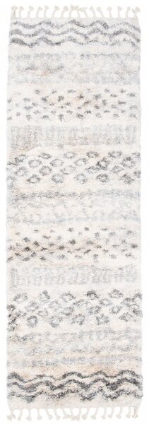 Makro Abra Kusový Běhoun Shaggy AZTEC FA60A Krémový Rozměr: 80x200 cm