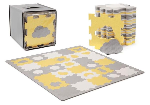 KINDERKRAFT select - Pěnové puzzle LUNO 30ks šedá/žlutá