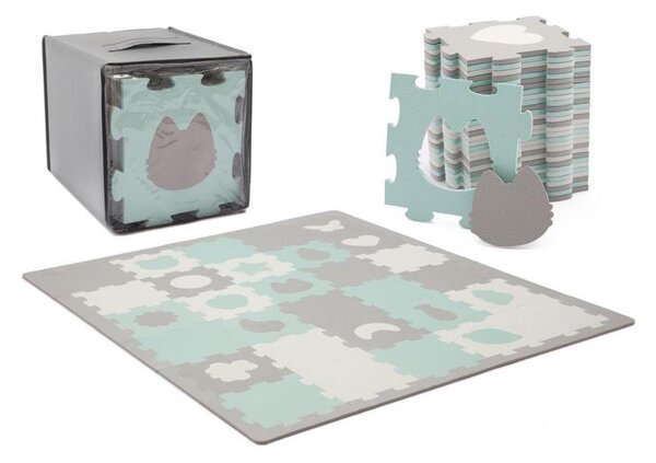 KINDERKRAFT select - Pěnové puzzle LUNO 30ks šedá/mintová