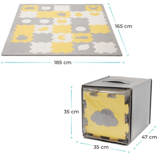 KINDERKRAFT select - Pěnové puzzle LUNO 30ks šedá/žlutá