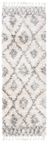 Makro Abra Kusový Běhoun Shaggy AZTEC DC55D Krémový Rozměr: 70x250 cm