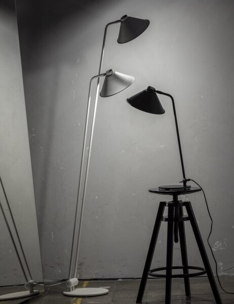 Argon 7074 - Stojací lampa GABIAN 2xE27/15W/230V bílá