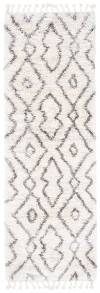 Makro Abra Kusový Běhoun Shaggy AZTEC FN30B Krémový Rozměr: 80x200 cm