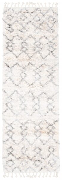 Makro Abra Kusový Běhoun Shaggy AZTEC Q742C Krémový Rozměr: 80x300 cm