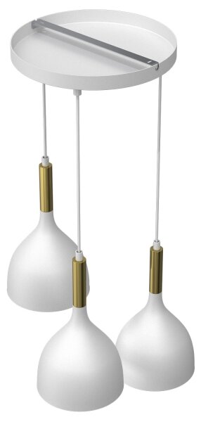 Lustr na lanku NOAK 3xE27/15W/230V bílá/zlatá