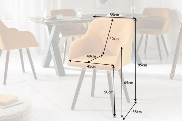 2SET židle ARMREST tmavě žlutá strukturovaná látka Nábytek | Jídelní prostory | Jídelní židle | Křesložidle