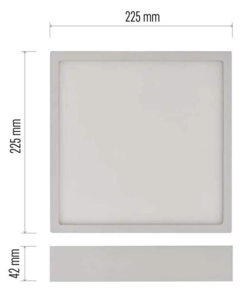 EMOS ZM6145 NEXXO - Přisazený stropní LED panel v bílé barvě, 21W, 1900lm, 4000K, IP40/IP20, 22,5 x 22,5cm (Stropní čtvercové svítidlo v bílé barvě)