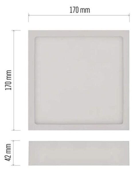 EMOS ZM6135 NEXXO - Přisazený stropní LED panel v bílé barvě, 12,5W, 1100lm, 4000K, IP40/IP20, 17 x 17cm (Stropní čtvercové svítidlo v bílé barvě)