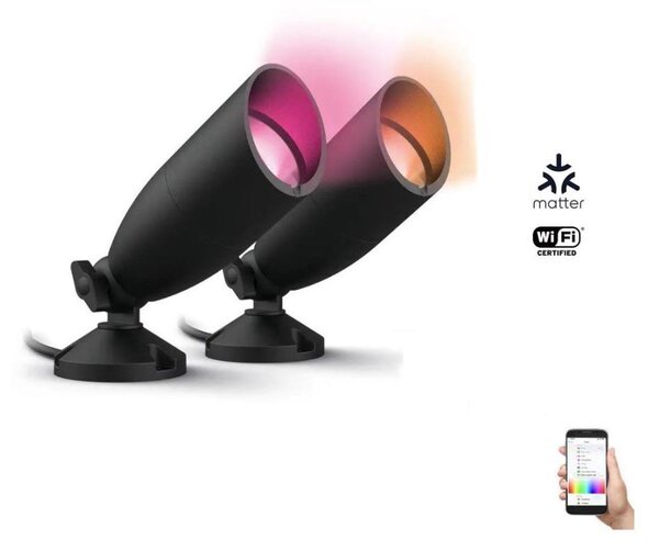 WiZ -SADA 2x LED RGBW Stmívatelné venkovní svítidlo SPOT LED/10W/230V IP65 Wi-Fi
