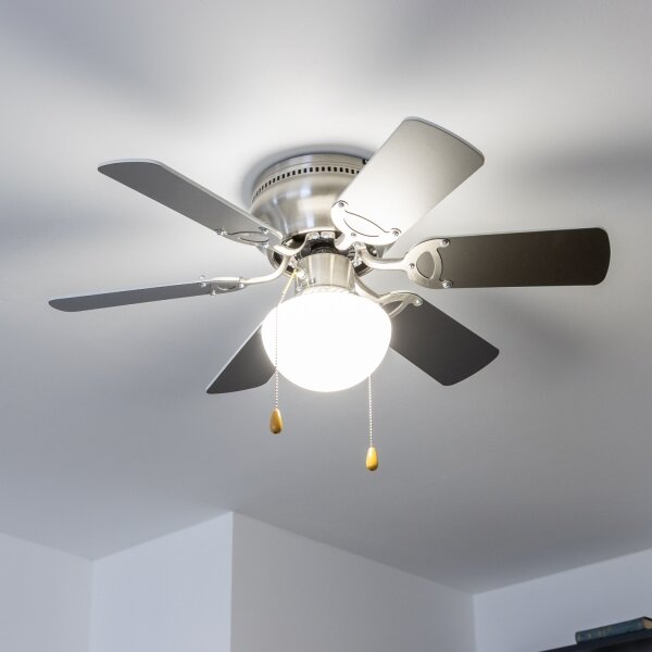 ZEVENTI - Stropní ventilátor GALDANA 1xE27/60W/230V šedá/bílá