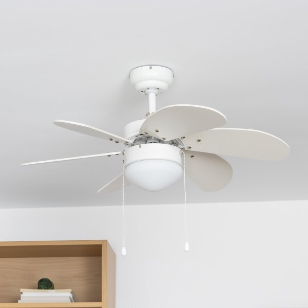 ZEVENTI - Stropní ventilátor FAMARA 1xE14/60W/230V bílá