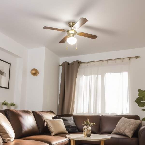 ZEVENTI - Stropní ventilátor NAVAGIO 1xE27/60W/230V hnědá
