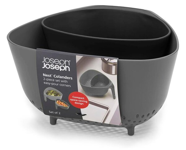 Šedé kompaktní cedníky Joseph Joseph Colanders