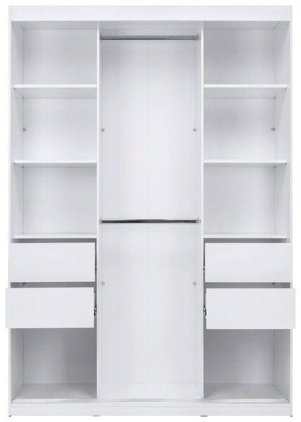 ŠATNÍ SKŘÍŇ S POSUVNÝMI DVEŘM, bílá, 150/215/59,5 cm P & B - Šatní skříně, Online Only
