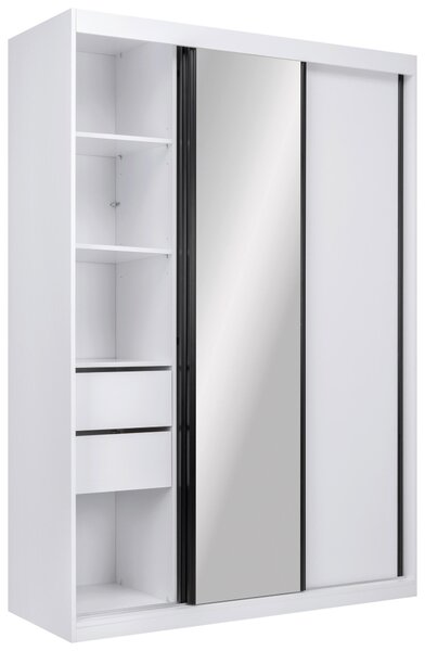 ŠATNÍ SKŘÍŇ S POSUVNÝMI DVEŘM, bílá, 150/215/59,5 cm P & B - Šatní skříně, Online Only