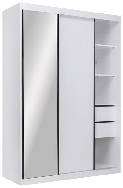 ŠATNÍ SKŘÍŇ S POSUVNÝMI DVEŘM, bílá, 150/215/59,5 cm P & B - Šatní skříně, Online Only