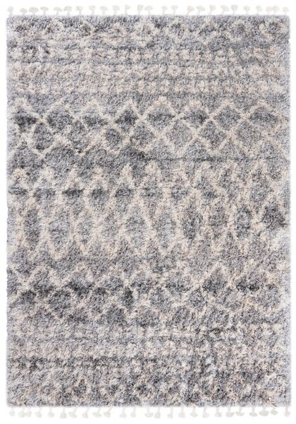Makro Abra Kusový koberec Shaggy AZTEC FN35B Světle Šedý Rozměr: 80x150 cm