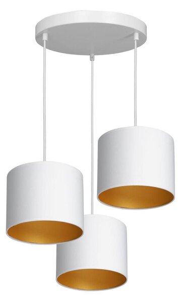 Lustr na lanku ARDEN 3xE27/60W/230V bílá/zlatá