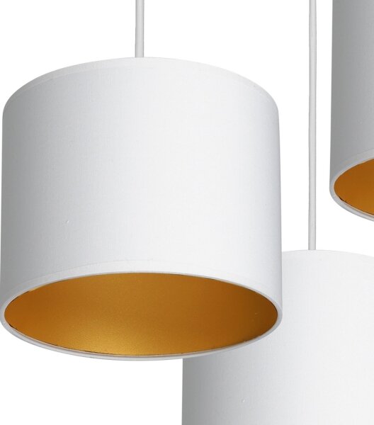 Lustr na lanku ARDEN 3xE27/60W/230V bílá/zlatá