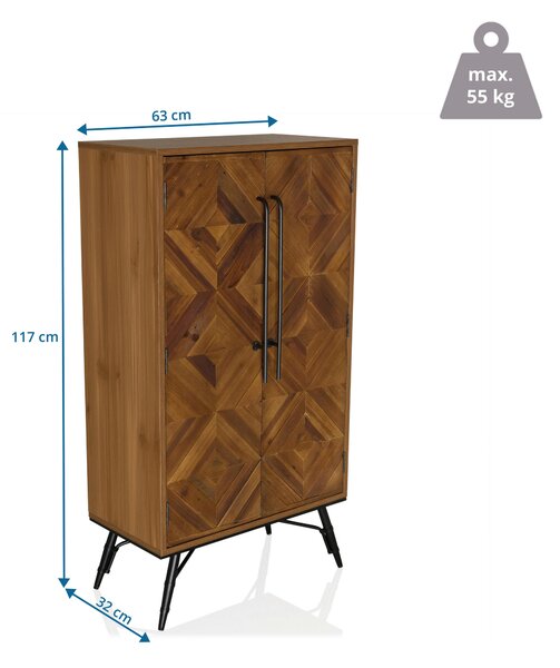 KOMODA, jedle, tmavě hnědá, 63/117/32 cm MID.YOU - Široké komody, Online Only