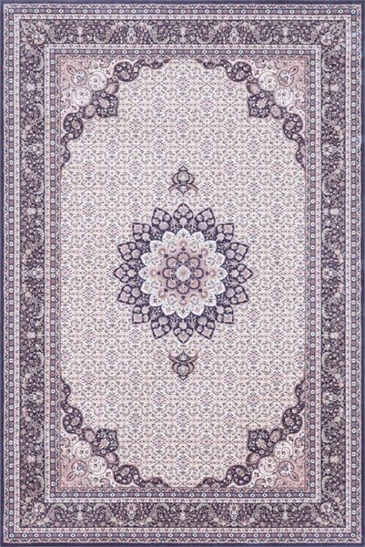 Kusový koberec vlněný Agnella Diamond Albia Alabaster Krémový Modrý Rozměr: 133x195 cm