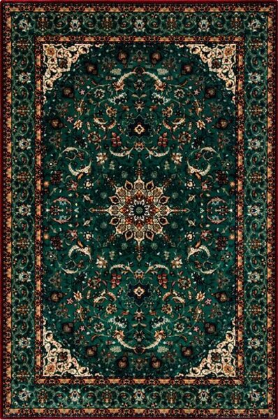 Kusový koberec vlněný Agnella Diamond Damore Smaragd Zelený Rozměr: 200x300 cm