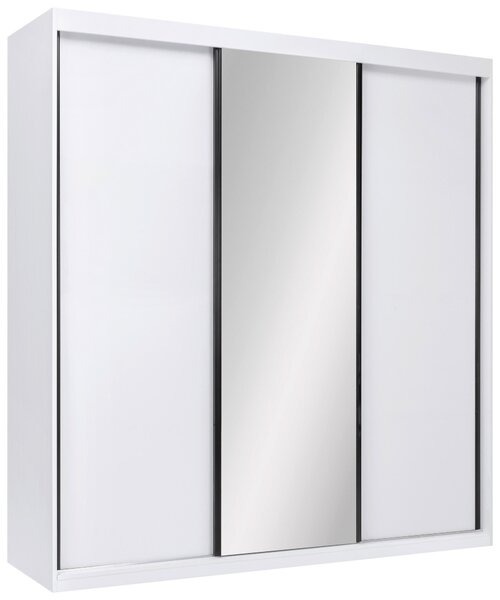 ŠATNÍ SKŘÍŇ S POSUVNÝMI DVEŘM, bílá, 200/215/59,5 cm P & B - Šatní skříně, Online Only
