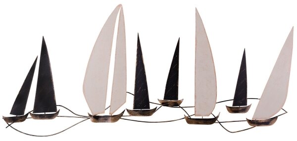 Nástěnná dekorace 52x117 cm plachetnice kov