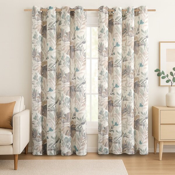 Krémový/šedomodrý závěs 135x250 cm Celesta – Restilo
