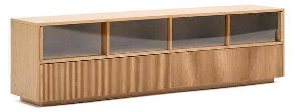 TV stolek v dekoru dubu v přírodní barvě 200x54x40 cm Helvine – Kave Home
