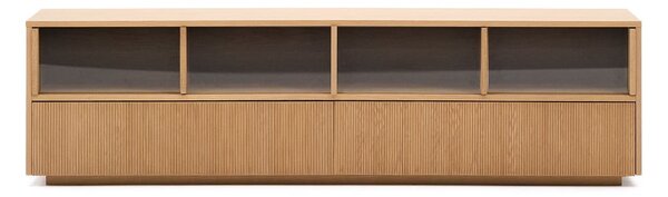 TV stolek v dekoru dubu v přírodní barvě 200x54x40 cm Helvine – Kave Home