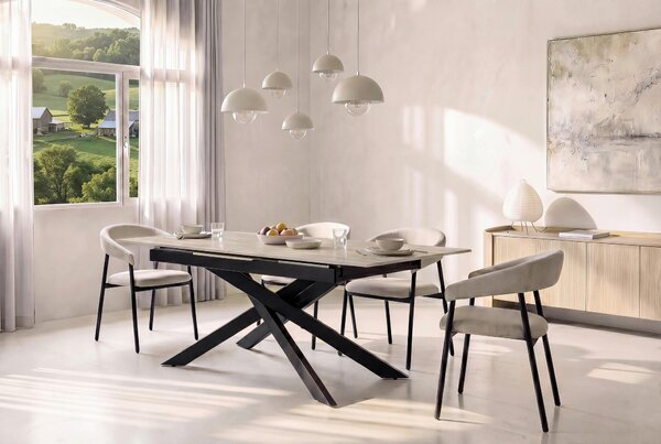 JÍDELNÍ STŮL, černá, béžová, 200/90/76 cm MID.YOU - Jídelní stoly, Online Only