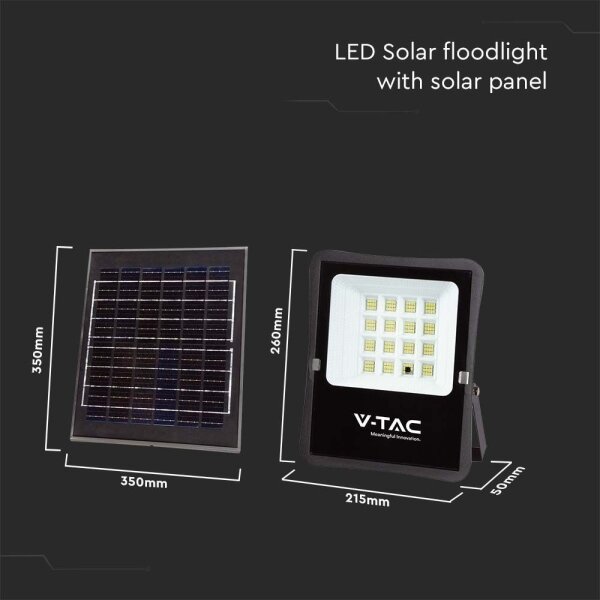 LED Venkovní solární reflektor LED/12W/3,2V 6400K IP65